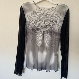 Black Mesh Long sleeve